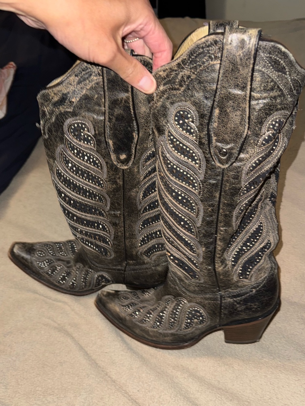 Corral Women’s Black studded cowgirl Heeled Boots - Picture 2 of 6